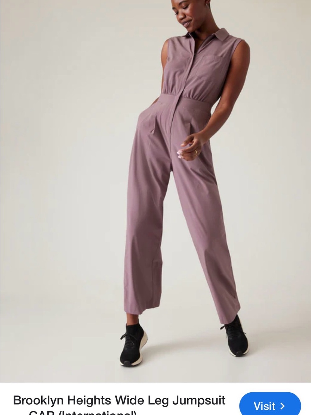 Athleta Wide-Leg Sleeveless Jumpsuit in Mauve - 6 Tall